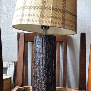 Pair of faux wood lamps